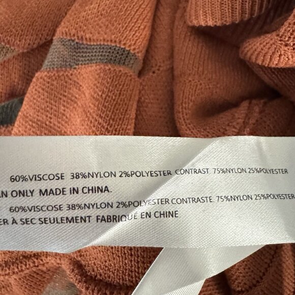 En Saison Brianna Pull On Midi Skirt Size XS Sheer Knit Stretchy Rust Brown New - Picture 8 of 8